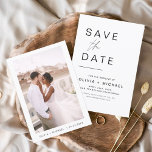 Wedding Save the Date Photo Minimalist<br><div class="desc">Wedding Save the Date Cards that have a photo on the front. The Save the Date cards contain a modern hand lettered cursive script typography that are elegant,  simple and modern to use after you minimalist simple wedding day celebration.</div>