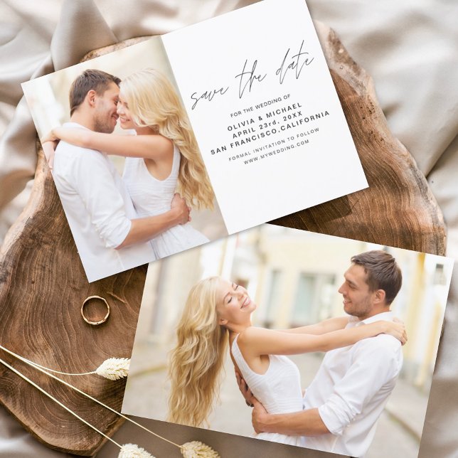 Wedding Save the Date Photo Romantic Elegant Postcard (Creator Uploaded)
