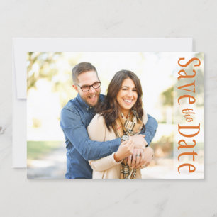 Wedding Save The Date Photo Rustic Autumn Leaves