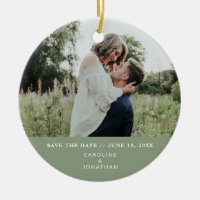 Wedding Save the Date Photo Simple Minimal Green