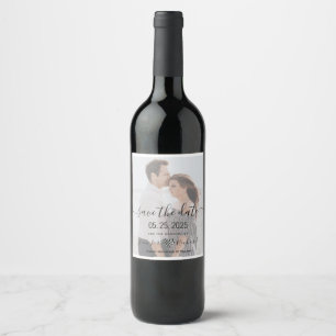 Wedding Save The Date Photo Wine Label