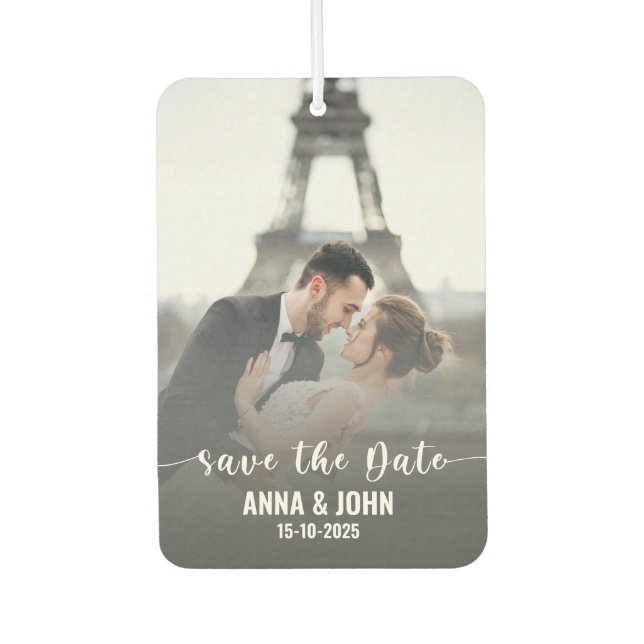 Wedding Save the Date Picture  Air Freshener (Front)