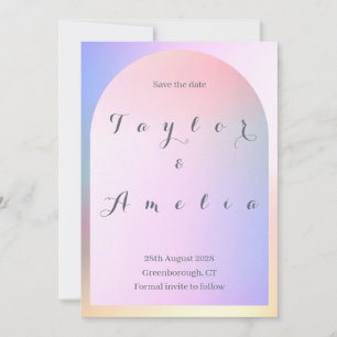 Wedding Save the Date Pink Lilac Ombre Arch