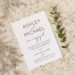 Wedding Save the Date QR Code Black and White Invitation