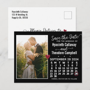 Wedding Save the Date September 2024 Calendar Pic Invitation Postcard