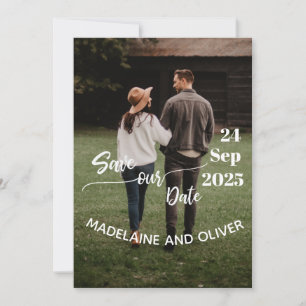 Wedding Save the Date Simple Photo Modern Invitation