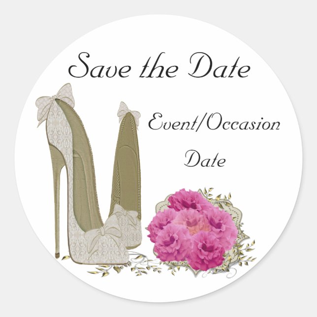 Wedding Save the Date Sticker (Front)