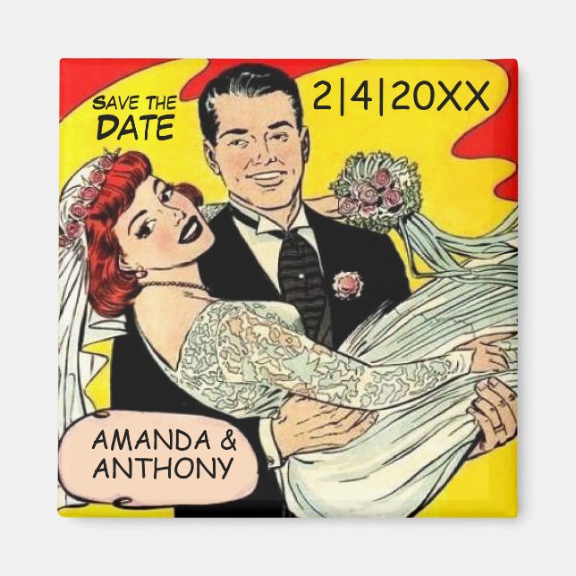 Wedding Save the Date thank you favours Magnet (Front)