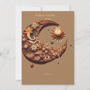 wedding save the date wooden art carving invitation