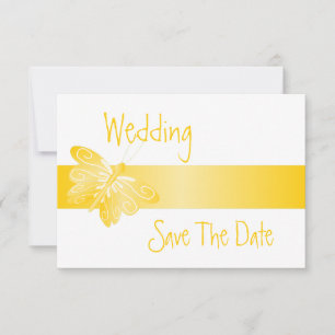 Wedding Save The Date Yellow Butterfly