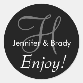 Wedding Saying Bride Groom Monogram Favour Sticker