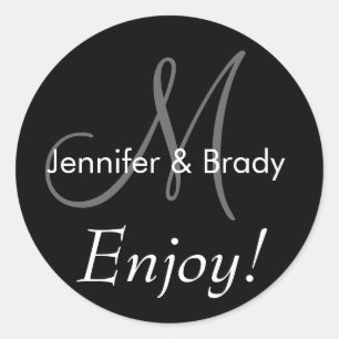 Wedding Saying Bride Groom Monogram Favour Sticker