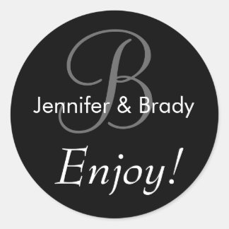 Wedding Saying Bride Groom Monogram Favour Sticker