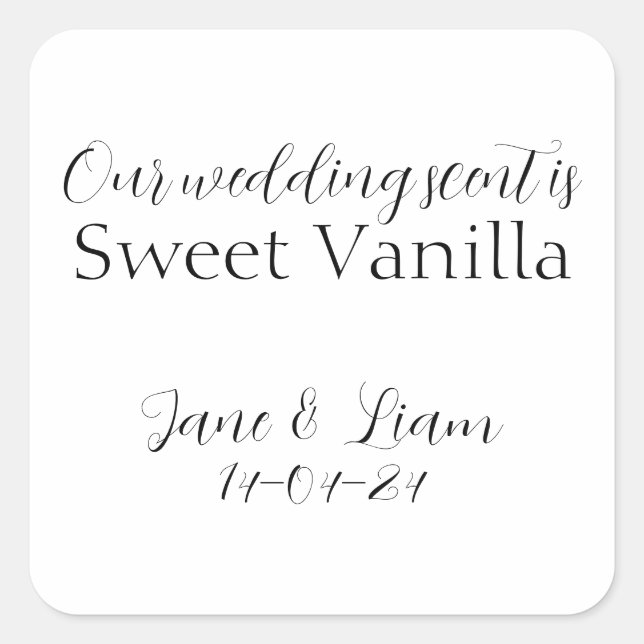 Wedding scent candle and soap sticker (Front)