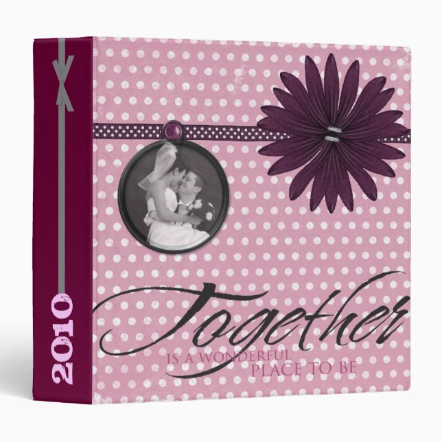 Wedding Scrapbook Binder, Photo Album or Planner Binder (Front/Spine)
