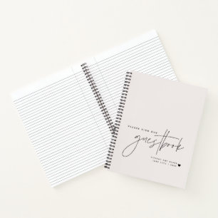 Wedding Script Calligraphy Ecru Guestbook Notebook