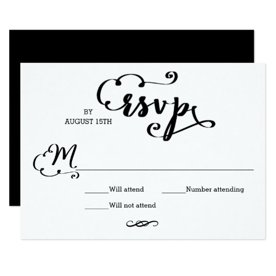 Wedding Script Damask - RSVP Card