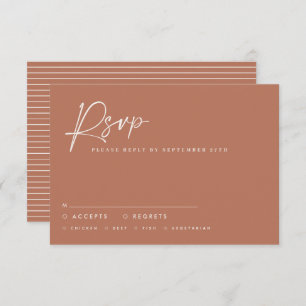 Wedding script modern script terracotta rsvp invitation
