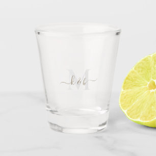 Wedding Script Monogram  Shot Glass