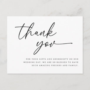 Wedding script thank you card thank you message