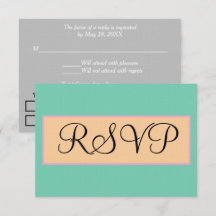 Wedding Seafoam Sandy Beach Silver Pink RSVP