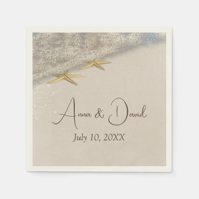 Wedding Seashore Starfish Napkin (Front)