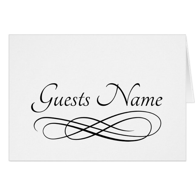Wedding Seating Blank Guests Name Table Card (Front Horizontal)