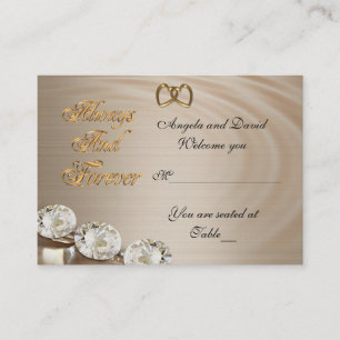 Wedding seating card always and forever, diamond