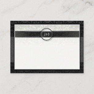 Wedding Seating Cards - BLANK Black & White Deco