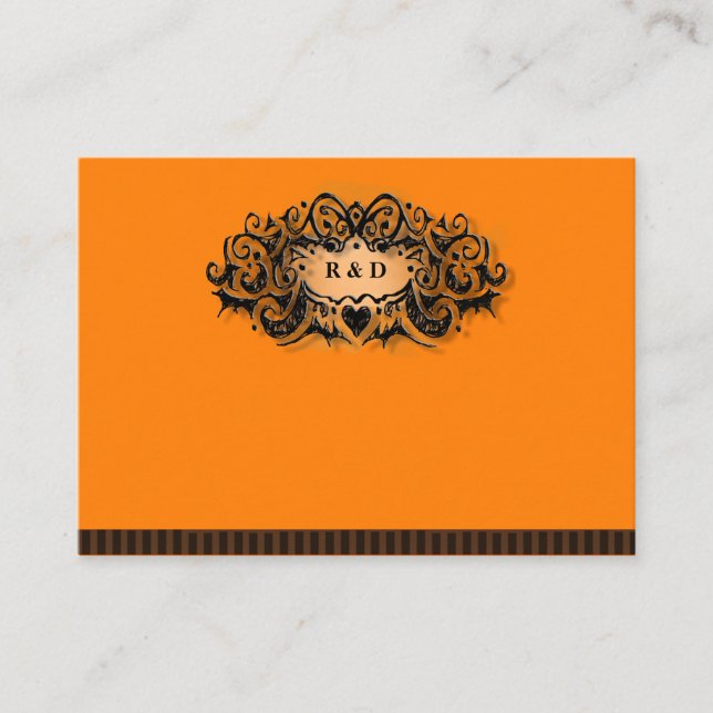 Wedding Seating Cards BLANK Halloween Orange Black (Front)