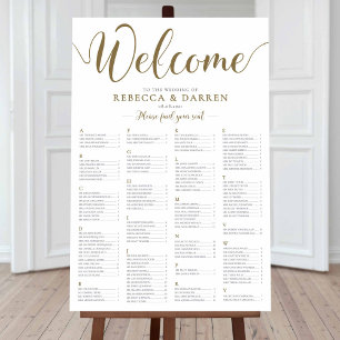 Wedding Seating Chart Alphabetical Order Gold Plan