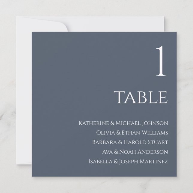 Wedding Seating Chart- Blue and White Invitation (Front)