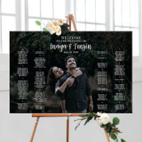 Wedding seating chart board with photo