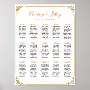 Wedding Seating Chart, Calligraphy Custom Colour Poster