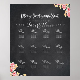 Wedding Seating Chart | Chalkboard Floral