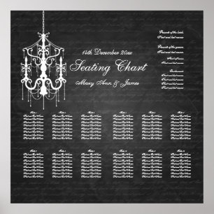 Wedding Seating Chart Chandelier Black