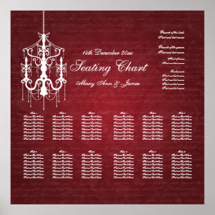Wedding Seating Chart Chandelier Red