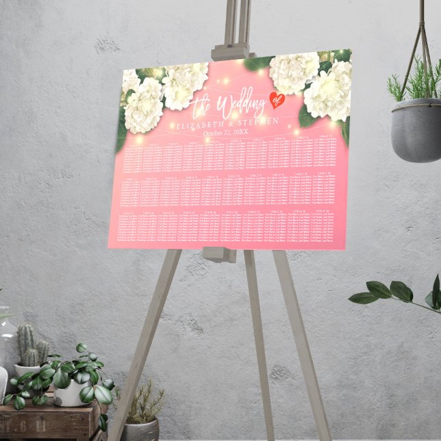 Wedding Seating Chart Chic Hydrangea String Lights (Creator Uploaded)