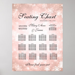 Wedding Seating Chart Copper Winter Wonderland