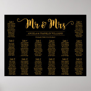 Wedding Seating Chart, Editable Background Color Poster
