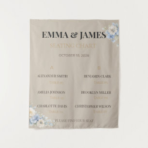 Wedding Seating Chart Elegant Floral Tapestry