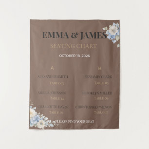 Wedding Seating Chart Elegant Floral Tapestry
