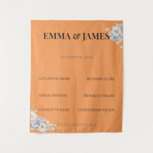 Wedding Seating Chart Elegant Floral Tapestry