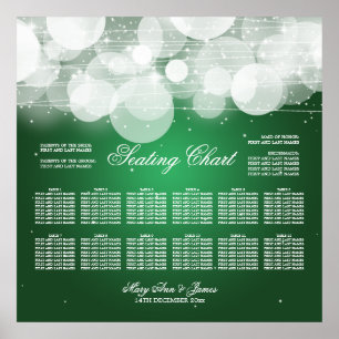 Wedding Seating Chart Glow & Sparkle Green