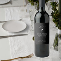 Wedding seating chart guest names table number