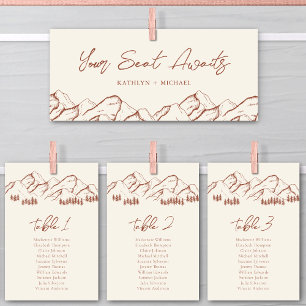 Wedding Seating Chart Header Mountain Outdoor Card