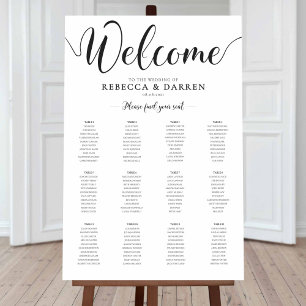 Wedding Seating Chart. Large Rustic Table Plan Poster