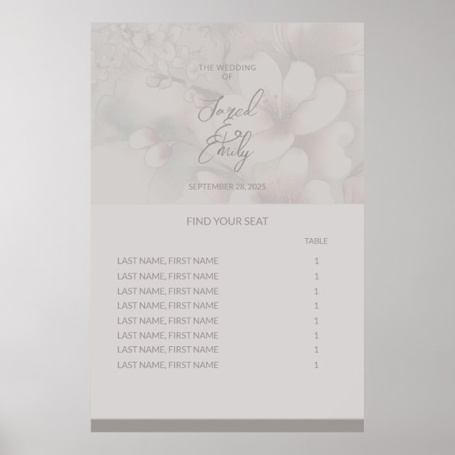 Wedding Seating Chart Poster (Front)