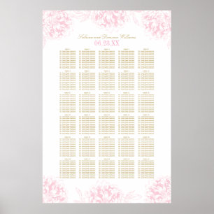 Wedding Seating Chart Poster   Floral Peony Design