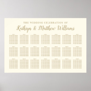 Wedding Seating Chart Poster   Gold Celebration